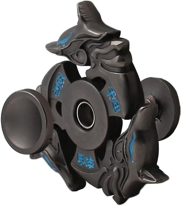 Fidget Spinner Metal Håndspinner EDC ADHD Fokus Legetøj Ultra Holdbart Højhastigheds Angstdæmpende Legetøj, Sort Ræv