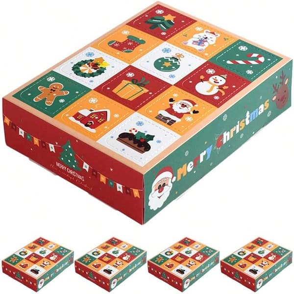 5 stk 12 dagers julekalender nedtelling til julekalender dekorasjon tomme bokser påfyllbar advent jul for festlige L