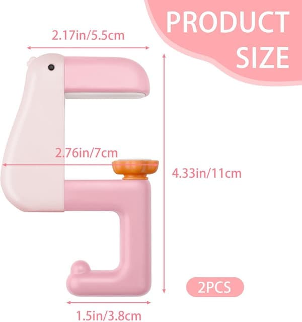 2 Pieces Cute Duck Shaped Purse Hooks for Table, Foldable Compact Handbag Holder for Desk with Adjustable Arm Clamp