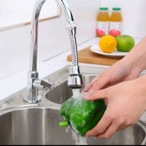 360° Flexible Faucet Extender with Aerator for Sink - 2 Spray Patterns