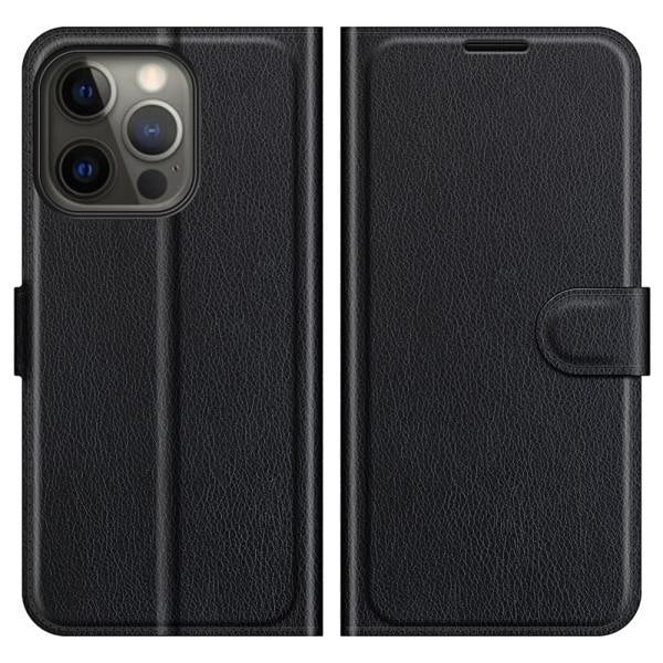 Fodral i PU-läder för iPhone 13 Pro Max, Svart Svart