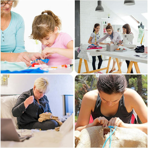 Sykit, Bärbar Mini Sykit för Nybörjare, Resenär och Nöd Klädfix, DIY Sytillbehör & Symaskiner med Svart