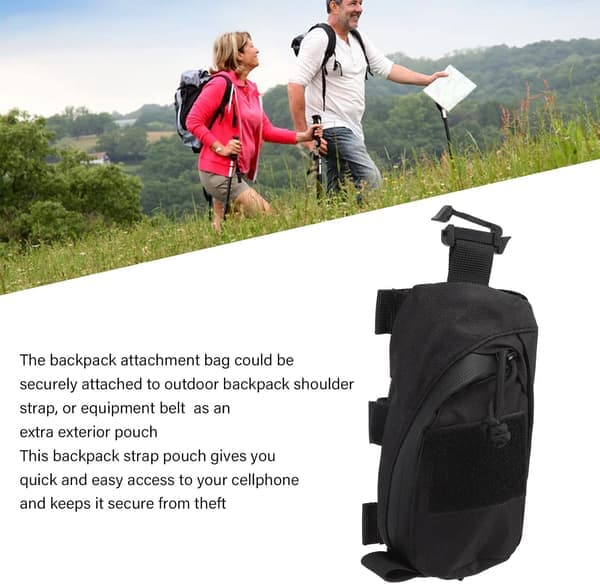 Tactical Accessory Pouch Backpack Shoulder Strap Bag with Zipper Pocket Multifunctional EDC Tool Pockets Shoulder Strap Attachment Zipper Pocket