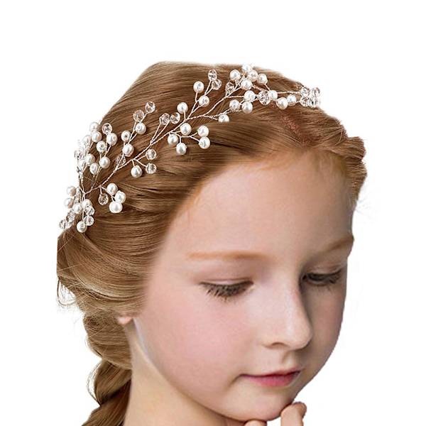 Kristall brudkronor för brudar Silver bröllopshår accessoarer Brud pannband Pärlhår vinstock Rhinestone hårdelar Stil 1