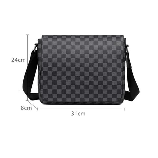 PU-læder Crossbody Taske til Mænd Sort Skuldertaske