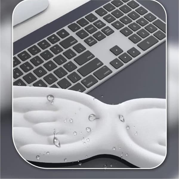 Angel Wing Wrist Rest Ergonomic Memory Foam Wrist Support for Computer Keyboard Mouse Set, Cute Gaming Keyboard Pad Hand Rest PU Leather Surface