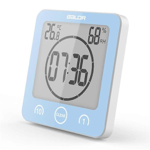 Wow Röd Badrumsklocka, Dusch Timer Alarm Digitala Klockor, Vattentäta Badrum Kök Timer Klockor Med Termometer Hygrometer För Dusch Matlagning Smink