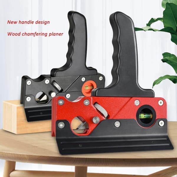 Wood Planers for Woodworking, Chamfer Plane Woodworking Tool for Edge Smoothing with Auxiliary Locator and Handle, Hand Chamfer Plane Black
