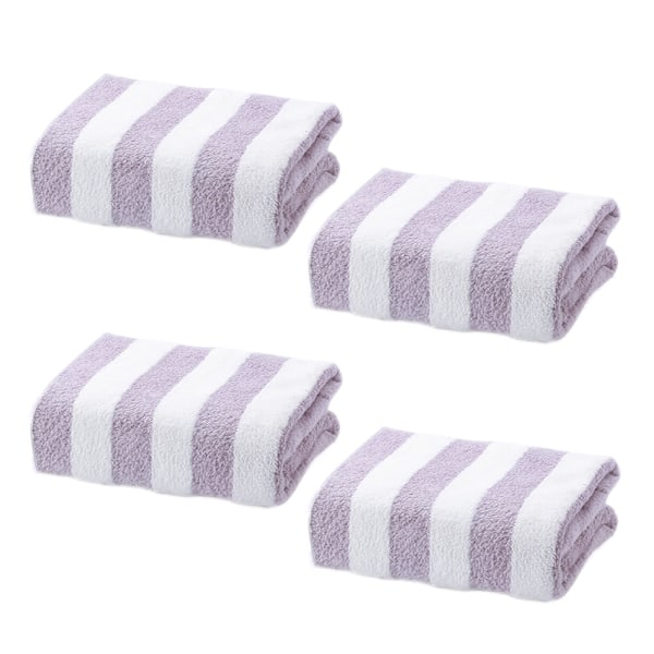 Turkiskt Cabana Tjockt Randigt Pool Strand Handdukar 4-Pack, Mycket absorberande badhandduk (Grå, 30x60 tum)