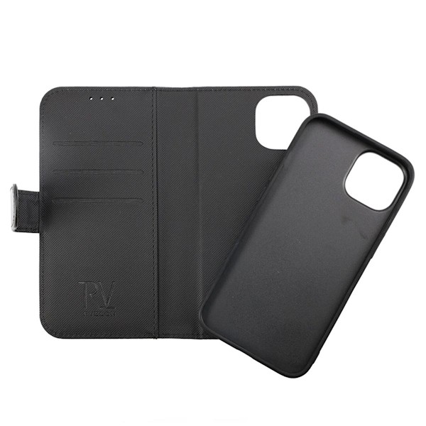 iPhone 14 Pro Plånboksfodral Magnet Rvelon - Svart Svart