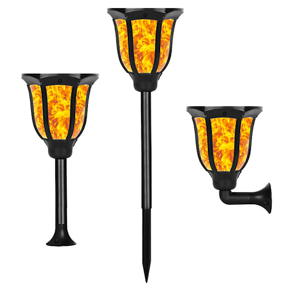 Streetlight, LED-Lampa med solceller för utomhusbruk svart