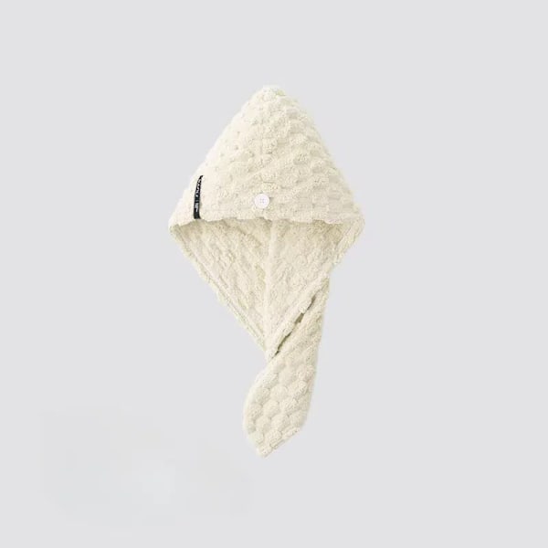 Superabsorberande Tjock Coral Fleece Hårhandduk  - Snabbtorkande och Bekväm Huvudhandduk beige