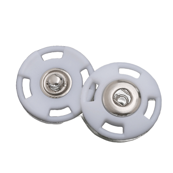 Transparenta knappar - 25 mm, 10-pack vit