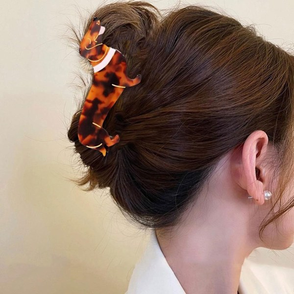 Acetat Hårklo Clips Shark Clip MOPS MOPS Pug Pug