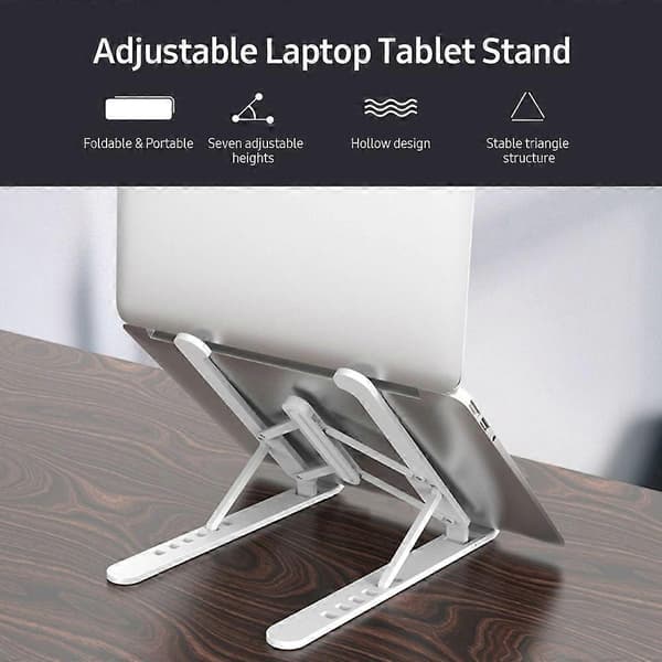 Justerbart Laptop- og Nettbrettstativ Multi-vinkel Laptopholder Bærbart og Sammenleggbart Laptopstativ for 10-17' Laptoper Hul Design Rosa Black