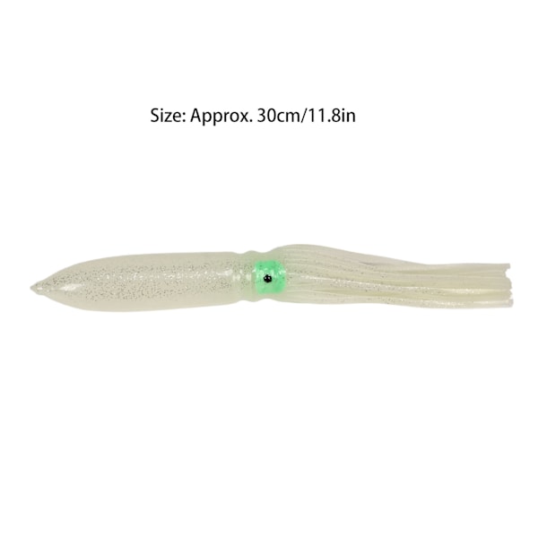 10 st bläckfiskbeten 30 cm silikon naturtrogen lysande bläckfisk kjol fiskebete med krok transparent