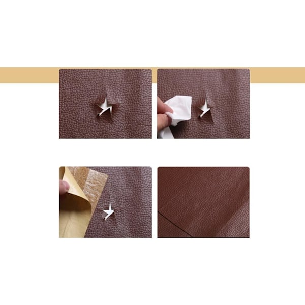 självhäftande läder reparation läderreparation läder fix repair mörkt kaffe 20*30cm 2st mørk kaffe 20*30cm 2stk