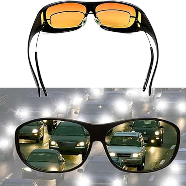 Strålkastarglasögon med Glarecut-teknik (Kör säkert på natten), Unisex nattkörningsglasögon Anti-bländning