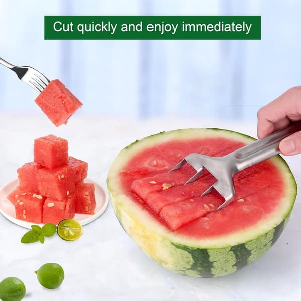 Vannmelonkutter, vannmelonkutter i rustfritt stål, bærbar fruktkutter for melon, mango, kjøkkenredskaper for hjem, campingfest