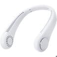 Bladeless halsventilator – 3 hastigheder, 2400mAh batteri – til sport og kontor – Hvid