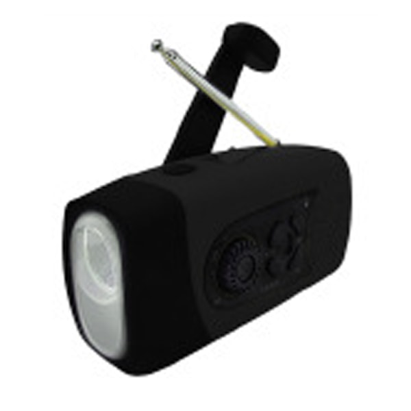 Solardriven handvev nödväderradio, TF/FM bärbar radio med LED-ficklampa 2000mAh ström