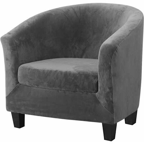2 stycken tubstolsskydd, uppgraderad 2-i-1-design stretch sammet fåtölj sofföverdrag med dynöverdrag, halkfria clubhinkstolar soffa