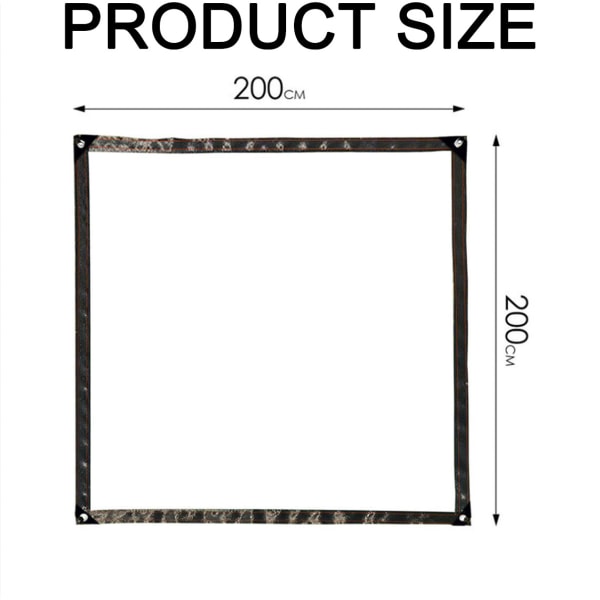 2 x 2 m tjock transparent plastpresenning med metallöglor För camping, jord, växter Vattentät presenning