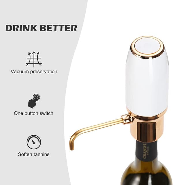 Electric Wine Aerator Dispenser Electric Smart Decanter Rechargeable with USB Cable