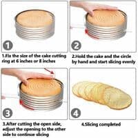 Kakeform 24-30 cm justerbar rustfritt stål rund kakekutter utvidbar form Entremet Ring_xx
