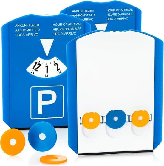 Snow Plow Parking Disc - Parking Disc with Snow Scraper and Ice Scraper - For Windshields and Car Windows for Motorists in Europe - 3 Items