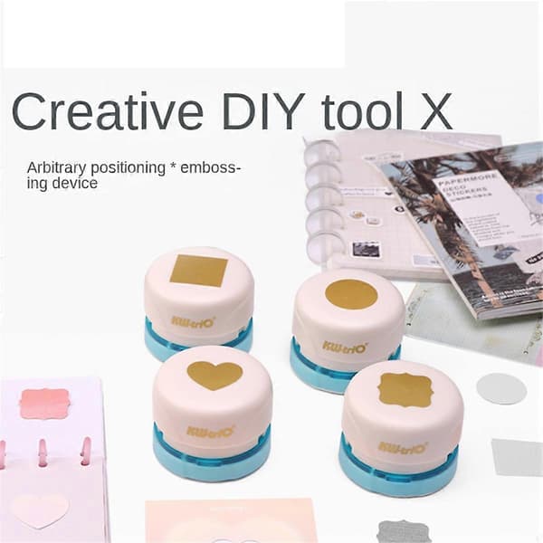 Hullstanse DIY Håndverk Hullstanse for Scrapbooking Stanser Maker Barn Scrapbook Papirkutter Preging HvitBlå WhiteBlue C
