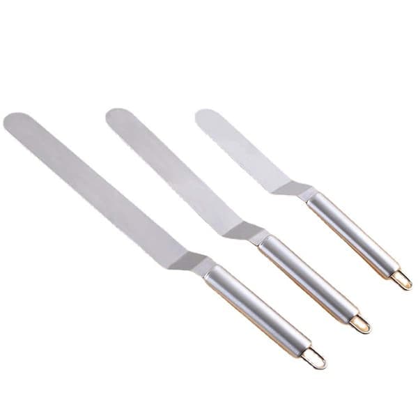 Kake- og paibestikk i rustfritt stål 28 cm, 33 cm, 39 cm rustfrie glaserte kniver 3 deler
