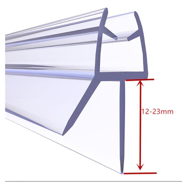 Bruseforsegling 40 cm til brusedøre Badeværelse PVC-forsegling Vandtæt beskyttelse til 4-6 mm glas 2 stk.