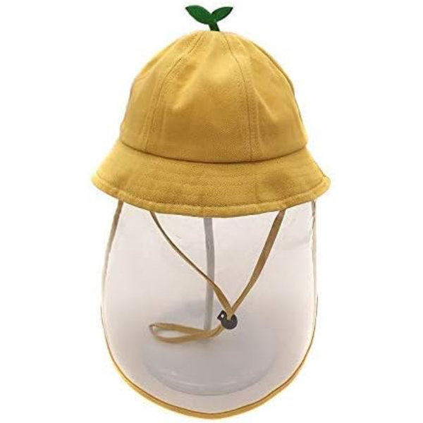 Hopfällbara solhattar för damm, barn pojkar flicka dammtät solhatt babyhatt med sköldhink, gul, ST-1
