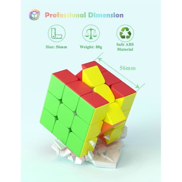 Speed Cube - Snabb Smidig Rotation Solid Hållbar & Icke-klibbig Frostad, Bästa Pussel Magic Cube Leksak - Roterar Snabbare Än Originalet för Barn