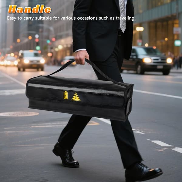2-pack E-cykel Batteri Brandsäker Låda - 1400°C Resistens, Vattentät & Explosionssäker Väska för Säker Förvaring & Transport