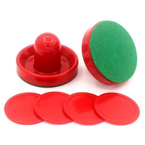 Air Hockey Pushers och Röda Air Hockey Puckar Bra Målhandtag Paddelersättningstillbehör för Spelbord