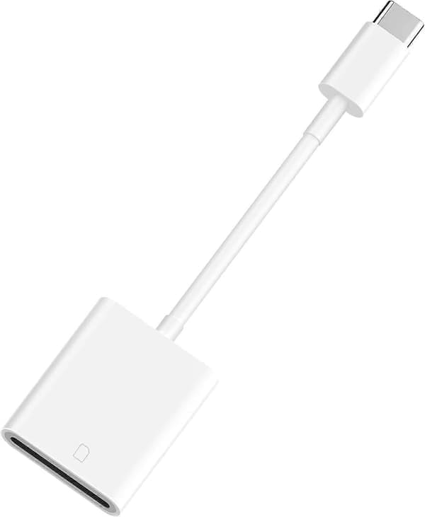 [Apple MFi-certificeret] USB C til SD-kort kamera-læser til iPhone 15, Type C til