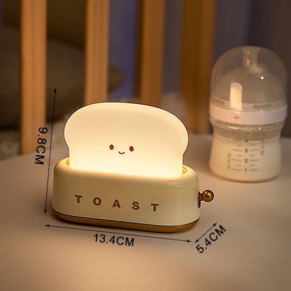 Söt skrivbordsdekorerad brödrostlampa, uppladdningsbar och bärbar, julklappidéer för bebisar, flickor, tonåringar