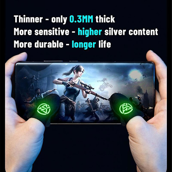 Svettsäker För Mobile Gaming Finger Spjälsängar Tumärm Handske Luminous For Pubg Finger