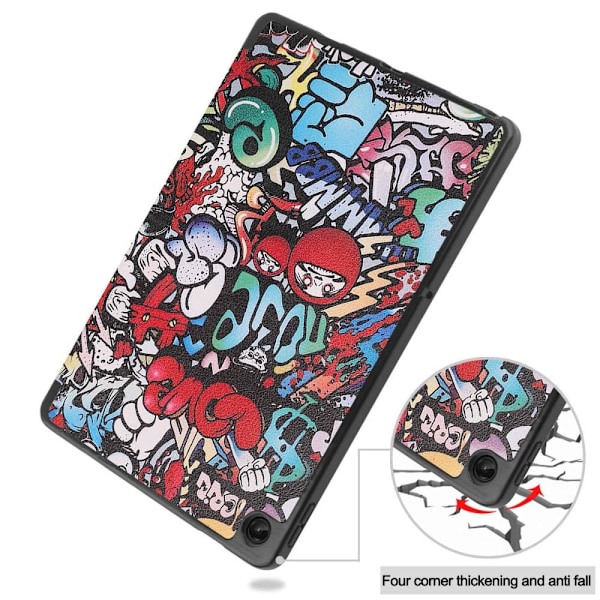Tri-fold Fodral till Lenovo Tab M10 Plus Gen 3 - Graffiti multifärg