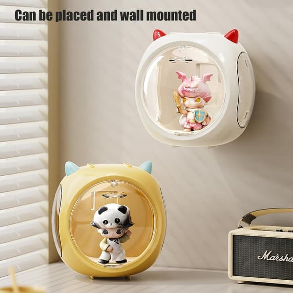 Clear Single Figure Display Case Wall Mounted Space Pod Figure Storage Box Acrylic Display Case with Magnetic Door Suitable