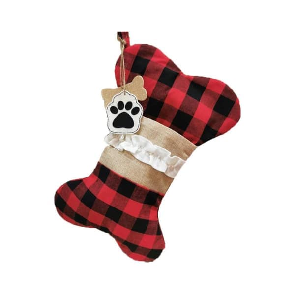Julestrømper søde store benformede hængende julestrømper velegnet til hundejulepynt, tilbehør til julefrokostgaver