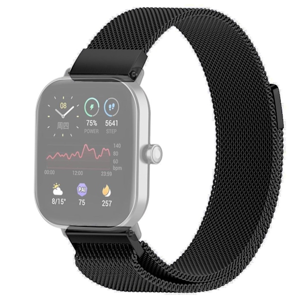 SKALO Milanese Loop till Amazfit Bip/Bip U/Bip U Pro/Bip S - Fle Svart Svart