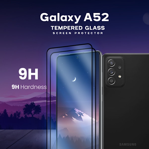 2-Pack Samsung Galaxy A52 - Härdat glas 9H - Super kvalitet 3D