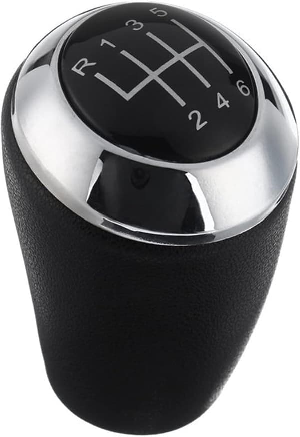 Velegnet til 6-trins læder gearknop, krom, til Mazda 3 BK BL CW 6, 5, 3-serien CX-7 MX-5