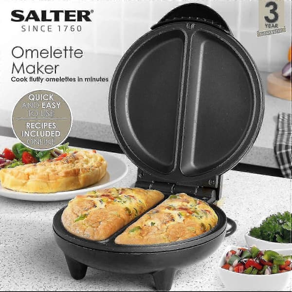 EK2716 Double Omelette Maker Double Egg Cooker with Non-Stick Coating, Deep Electric Multi-Cooker, 2-3 Minute Preheating Better Choice from JJ