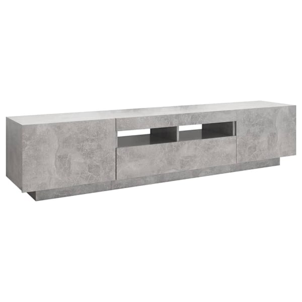 vidaXL TV-bänk med LED-belysning betonggrå 180x35x40 cm grå
