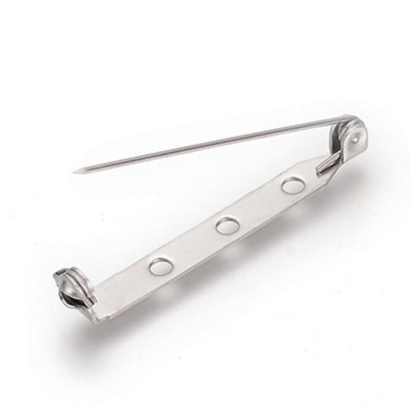 Broschnål av rostfritt stål, 4cm, 2-pack silver