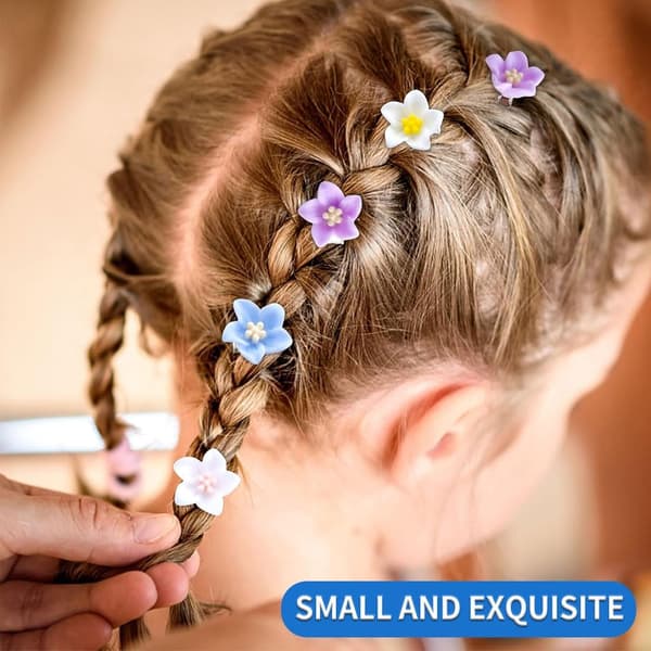 10 st 5 färger blomhårnålar - mini blomhårnålar, liljehårnålar, flickor bröllopsdekoration strasshårnålar